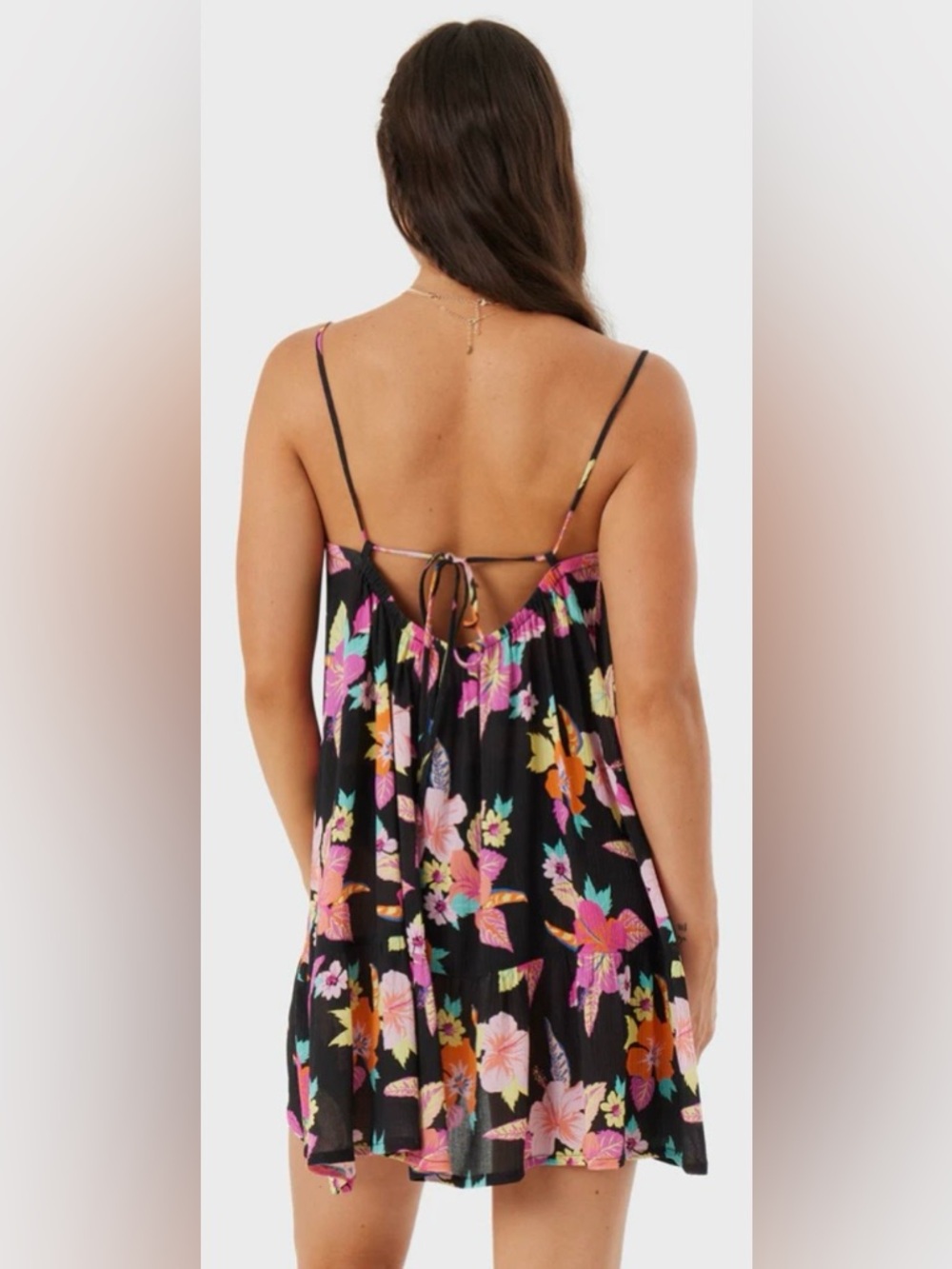 👗Roxy Black Summer fling Floral spaghetti straps dress. - Picture 2 of 12